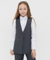 Жилет удлиненный с одной пуговицей серый Button Blue, школьная форма для девочек  фото, kupilegko.ru